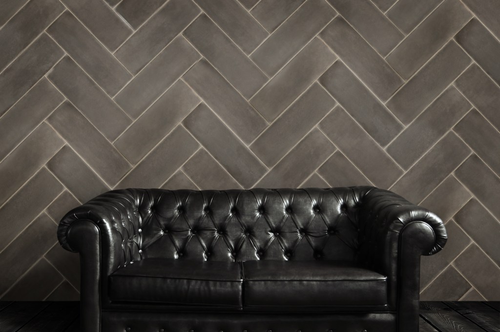 living room, accent wall, unique idea, matte, herringbone, wall tile, one wall