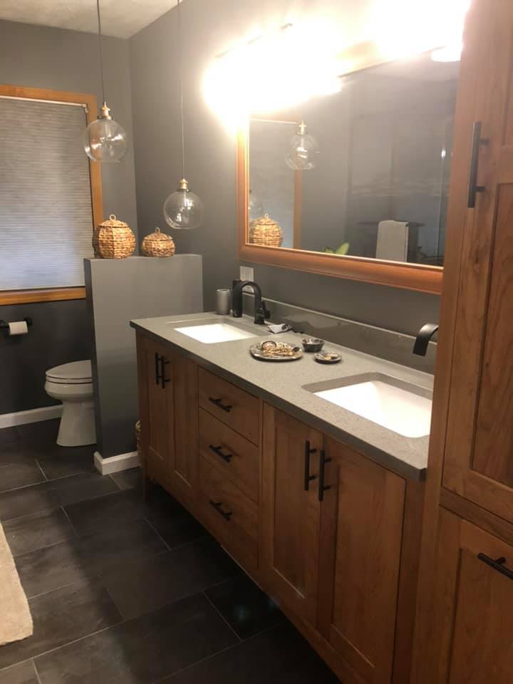 bathroom remodel, custom, tile, walk-in shower, niche